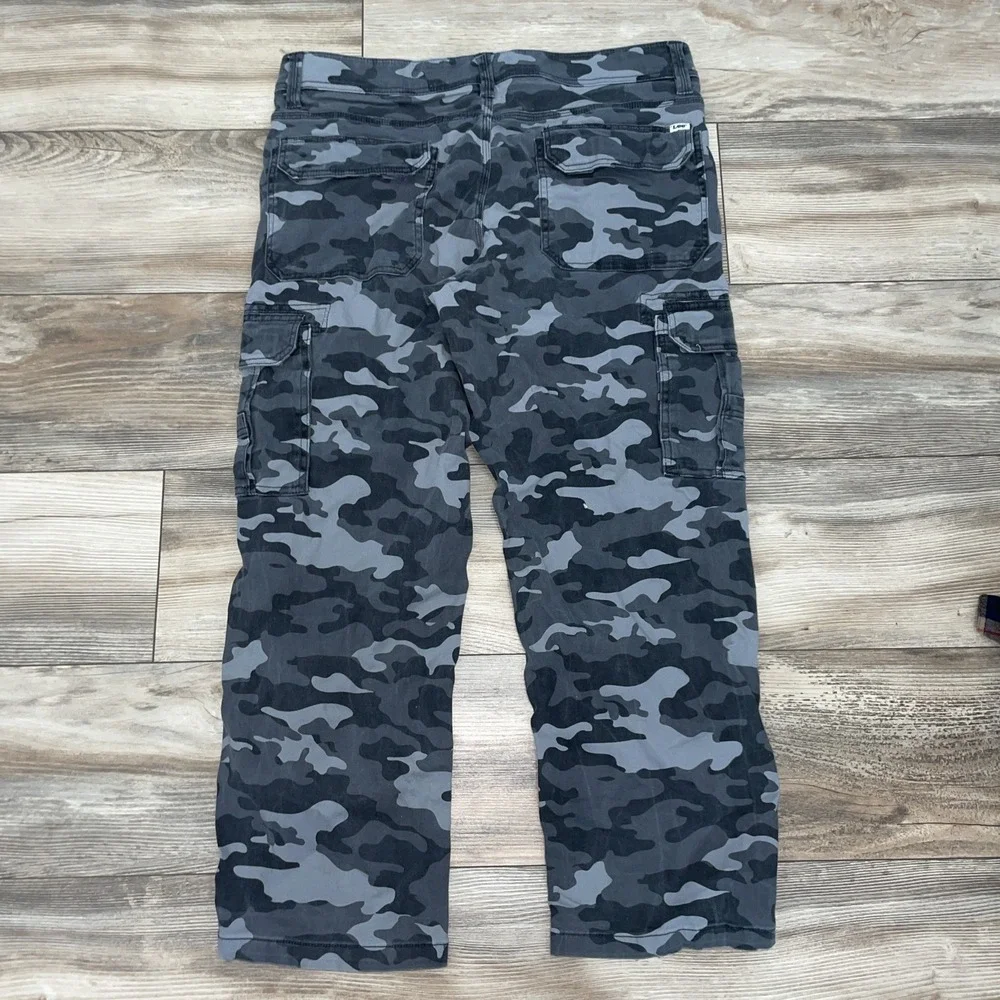 Lee Men Relaxed Fit Cargo Pants Camouflage Black Grey 34x29